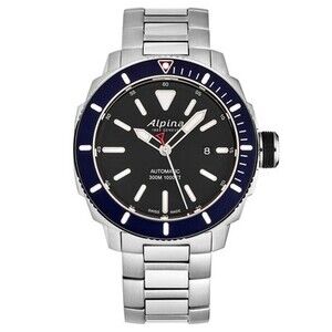 Alpina Men's wristwatch Seastrong' Diver Black Dial Stainless watch